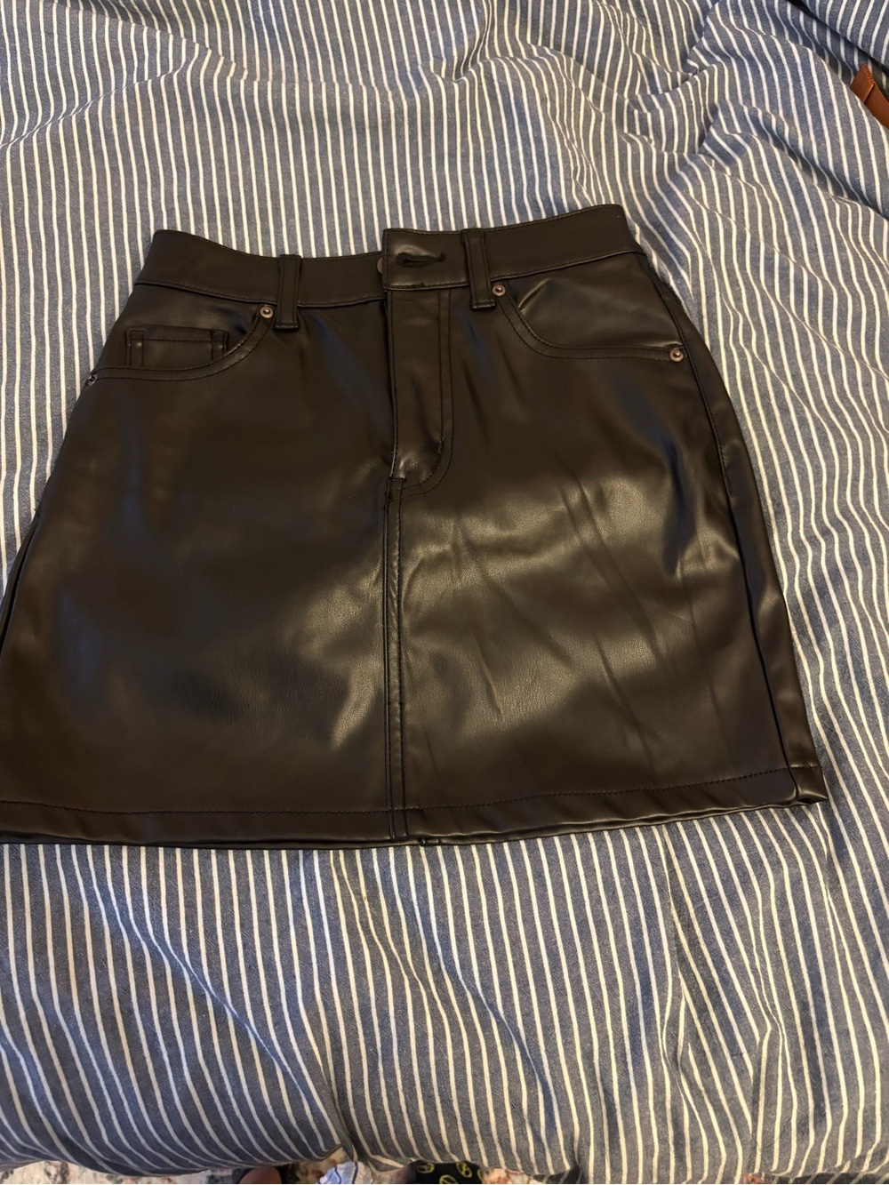 Tinseltown Black Faux Leather Mini Skirt